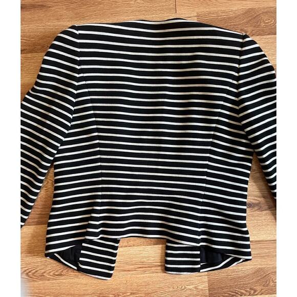 BCBGMAXAZRIA Hendrix Black and White Stripe Knit Blazer XS - Picture 11 of 13